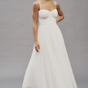 Hutch Amara Corset Tulle White Dot Dress